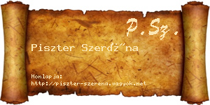 Piszter Szeréna névjegykártya